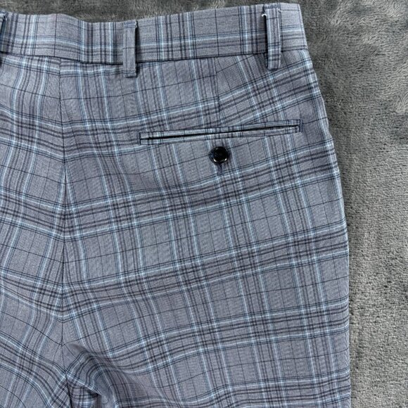 $95 Tommy Hilfiger Mens TH FlTommy Hilex Tate Plaid Dress Pants Black Grey 33X32 - Picture 5 of 9